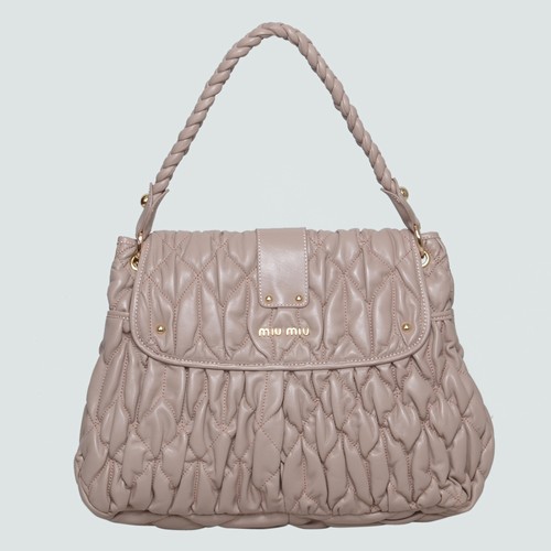 90290 Miu Miu Tote Borse Flap in pelle matelassé Nappa 90290 Grigio